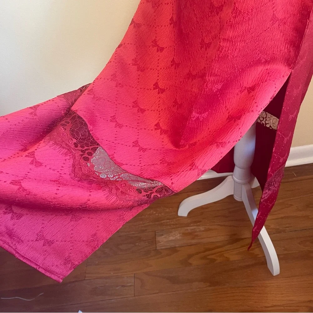 Free People Foolish Heart Midi Dress Red Dahlia Lace Satin NWT Romantic Boho S - Picture 11 of 11